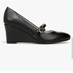 LifeStride Gio mj2 black Mary Jane patent strap wedges heels size‎ 11 brand new